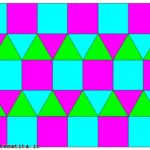 Una tassellazione uniforme in cui in ogni vertice arrivano, in questo ordine, 3 triangoli equilateri e due quadrati. Si può indicare con (3,3,3,4,4).