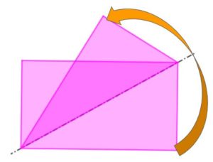 Piegando un foglio rettangolare lungo una diagonale, gli angoli opposti che non stanno sulla piega non vanno a sovrapporsi